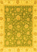 Machine Washable Oriental Yellow Traditional Rug, wshabs3516yw