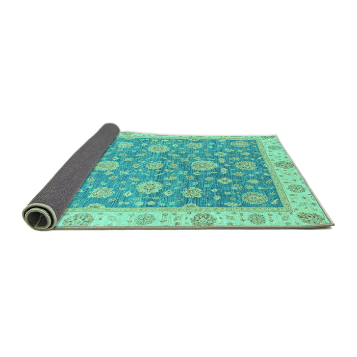 Sideview of Oriental Turquoise Traditional Rug, abs3516turq