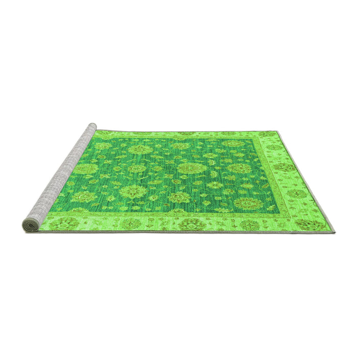 Sideview of Machine Washable Oriental Green Traditional Area Rugs, wshabs3516grn