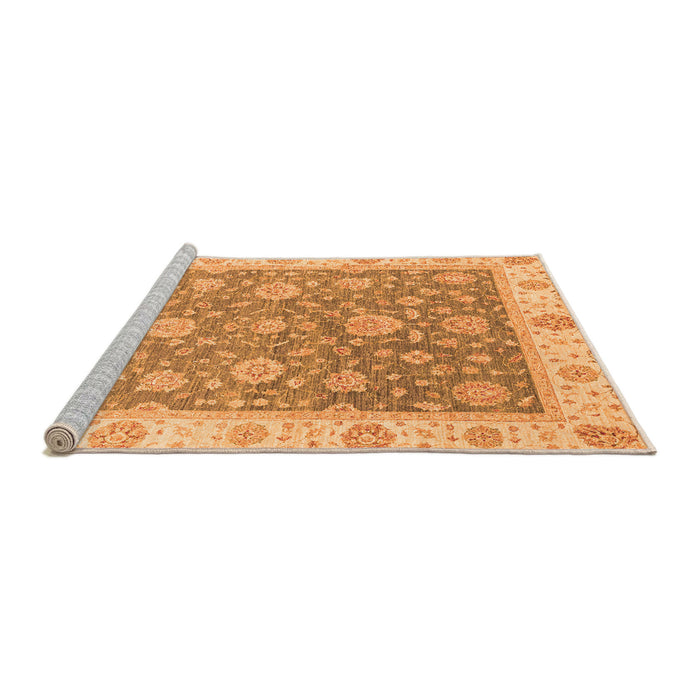 Sideview of Machine Washable Oriental Orange Traditional Area Rugs, wshabs3516org