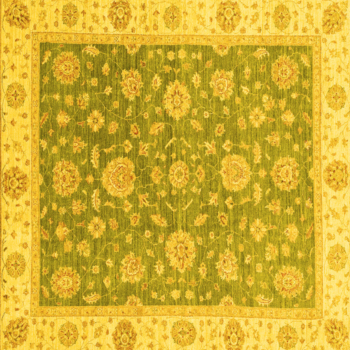 Square Machine Washable Oriental Yellow Traditional Rug, wshabs3516yw