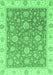 Machine Washable Oriental Emerald Green Traditional Area Rugs, wshabs3516emgrn