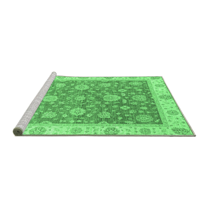 Sideview of Machine Washable Oriental Emerald Green Traditional Area Rugs, wshabs3516emgrn