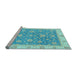 Sideview of Machine Washable Oriental Light Blue Traditional Rug, wshabs3516lblu