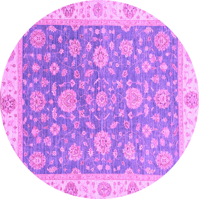 Round Machine Washable Oriental Purple Traditional Area Rugs, wshabs3516pur