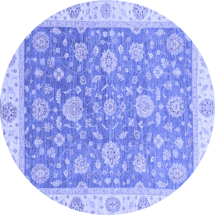 Round Oriental Blue Traditional Rug, abs3516blu