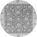 Round Oriental Gray Traditional Rug, abs3516gry