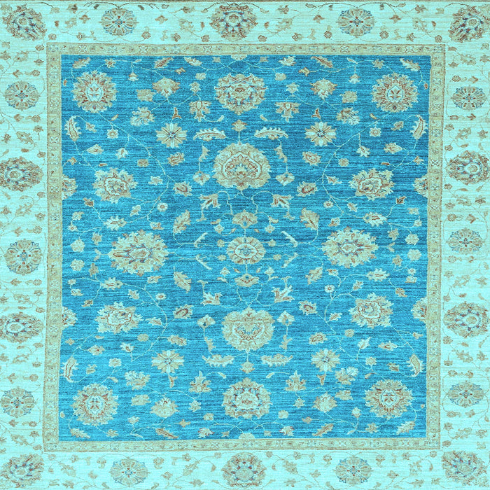 Square Machine Washable Oriental Light Blue Traditional Rug, wshabs3516lblu