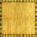 Square Abstract Yellow Modern Rug, abs3517yw