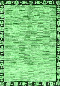 Abstract Emerald Green Modern Rug, abs3517emgrn