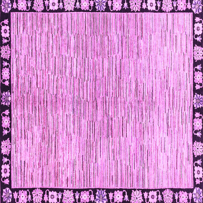 Square Machine Washable Abstract Purple Modern Area Rugs, wshabs3517pur