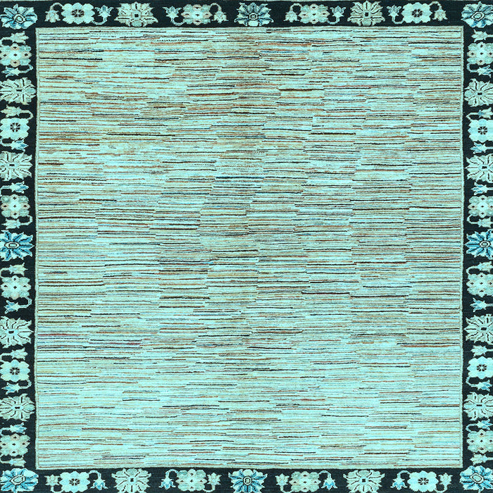 Square Abstract Light Blue Modern Rug, abs3517lblu