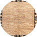 Round Abstract Light Brown Modern Rug, abs3517