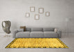 Machine Washable Abstract Yellow Modern Rug in a Living Room, wshabs3517yw