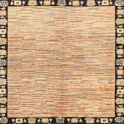 Square Abstract Light Brown Modern Rug, abs3517