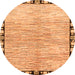 Round Machine Washable Abstract Orange Modern Area Rugs, wshabs3517org