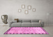 Machine Washable Abstract Pink Modern Rug in a Living Room, wshabs3517pnk