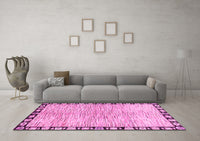 Machine Washable Abstract Pink Modern Rug, wshabs3517pnk