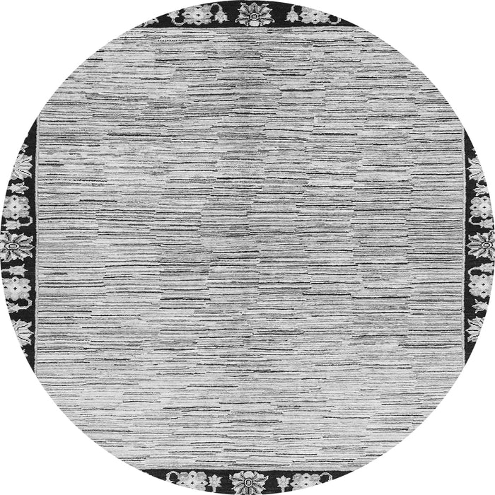 Round Abstract Gray Modern Rug, abs3517gry
