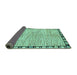 Sideview of Abstract Turquoise Modern Rug, abs3517turq