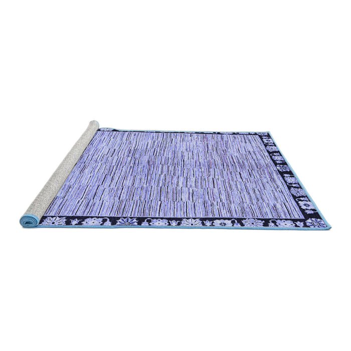 Sideview of Machine Washable Abstract Blue Modern Rug, wshabs3517blu