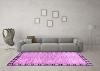 Machine Washable Abstract Purple Modern Rug, wshabs3517pur