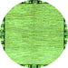 Round Abstract Green Modern Rug, abs3517grn