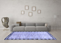 Machine Washable Abstract Blue Modern Rug, wshabs3517blu