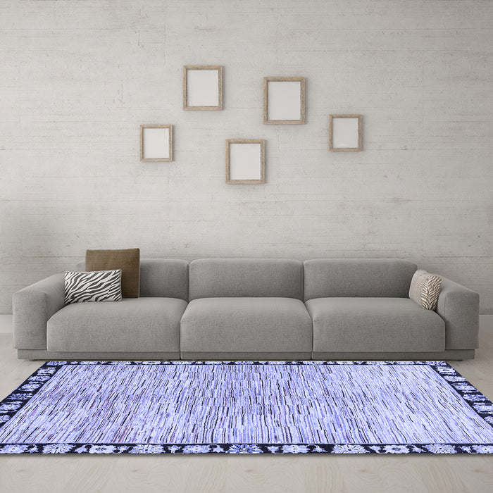 Machine Washable Abstract Blue Modern Rug in a Living Room, wshabs3517blu