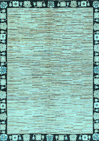 Abstract Light Blue Modern Rug, abs3517lblu