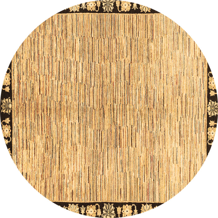 Round Machine Washable Abstract Brown Modern Rug, wshabs3517brn
