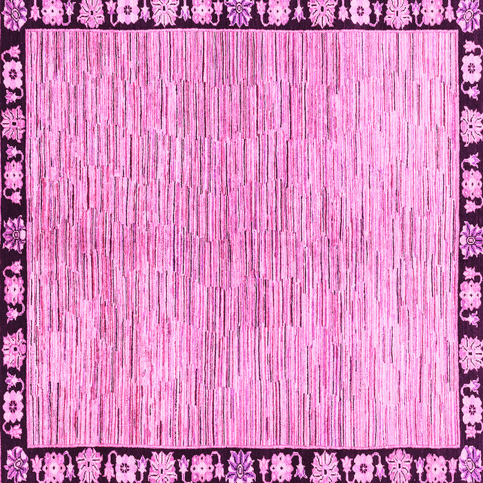 Square Machine Washable Abstract Pink Modern Rug, wshabs3517pnk