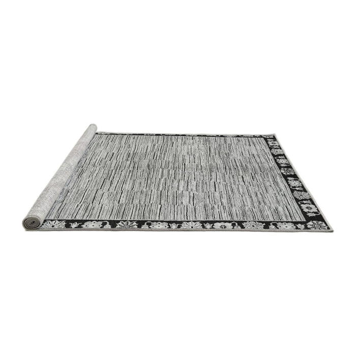 Sideview of Machine Washable Abstract Gray Modern Rug, wshabs3517gry