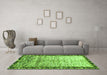 Machine Washable Abstract Green Modern Area Rugs in a Living Room,, wshabs3518grn