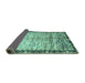 Sideview of Abstract Turquoise Modern Rug, abs3518turq