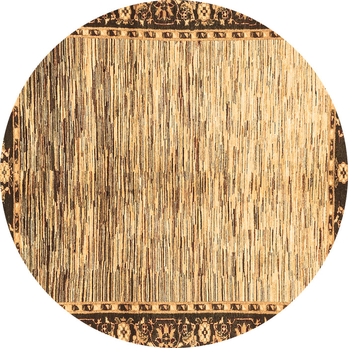 Round Abstract Brown Modern Rug, abs3518brn