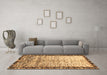 Machine Washable Abstract Brown Modern Rug in a Living Room,, wshabs3518brn