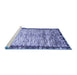 Sideview of Machine Washable Abstract Blue Modern Rug, wshabs3518blu