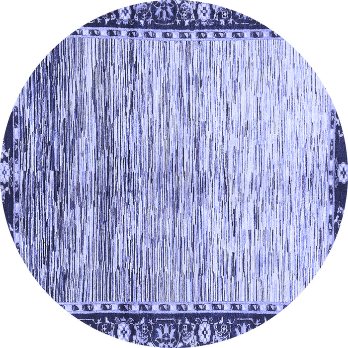Round Abstract Blue Modern Rug, abs3518blu