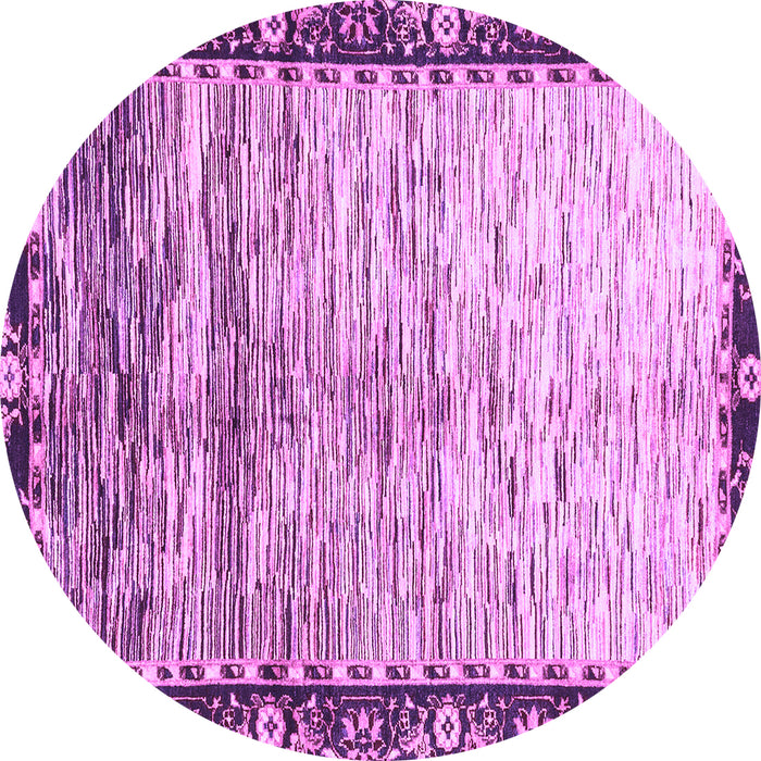 Round Machine Washable Abstract Purple Modern Area Rugs, wshabs3518pur