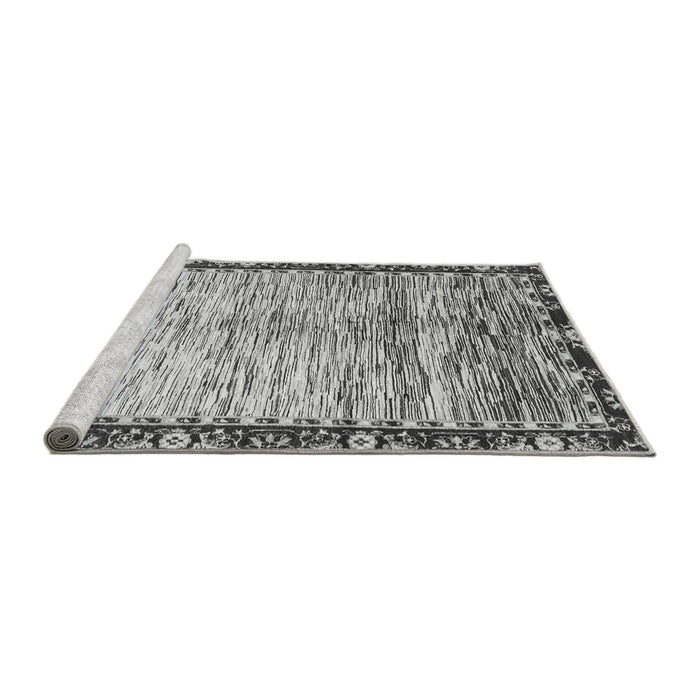 Sideview of Machine Washable Abstract Gray Modern Rug, wshabs3518gry