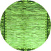 Round Abstract Green Modern Rug, abs3518grn