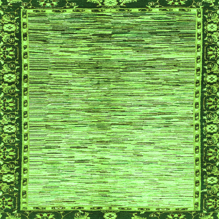 Square Abstract Green Modern Rug, abs3518grn