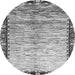 Round Abstract Gray Modern Rug, abs3518gry