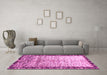 Machine Washable Abstract Pink Modern Rug in a Living Room, wshabs3518pnk