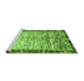 Sideview of Machine Washable Abstract Green Modern Area Rugs, wshabs3518grn