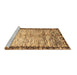 Sideview of Machine Washable Abstract Brown Modern Rug, wshabs3518brn