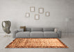 Machine Washable Abstract Orange Modern Area Rugs in a Living Room, wshabs3518org