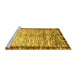 Sideview of Machine Washable Abstract Yellow Modern Rug, wshabs3518yw