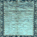 Square Abstract Light Blue Modern Rug, abs3518lblu